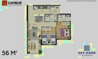 Imagem 6: Apartamento á venda 56m Condominio SEE, 2 dormitórios, 1 suite, 1 vaga, na Vila Mascote