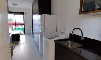 Imagem 2: Apartamento de 1 dormitório mobiliado c/ sacada e garagem. Taxas inclusas e internet de co