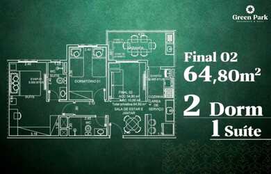 Imagem 6: COTAS Apartamento 2 dormitórios suíte e varanda no Parque Industrial