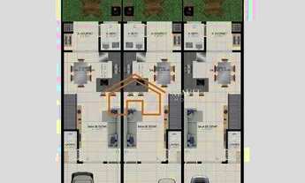 Imagem 5: Sobrado Geminado 114,30m² com 1 Suíte mais 2 Dormitórios no Bairro Saguaçu - Joinville