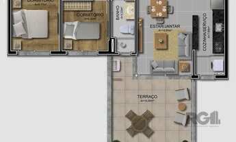 Imagem 4: Apartamento Garden com 2 Dormitórios e Vaga a venda no Bairro Menino Deus