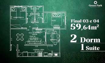 Imagem 3: Futuro Apartamento no Parque Industrial - Green Park - 2 dormitórios, 1 suíte - varanda go