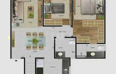 Imagem: Apartamento à venda, 2 quartos, 1 suíte