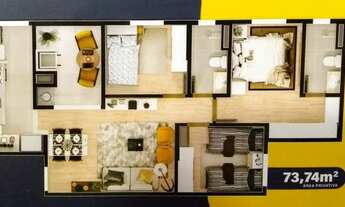 Imagem 2: Apartamento Novo a venda no Parque Industrial 3 quartos com suíte e varanda gourmet - Entr