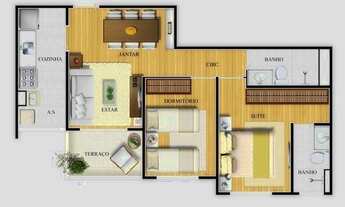 Imagem 4: Apartamento Cond Upper Life com 57 metros quadrados e 2 quartos em Parque Campolim - Soroc