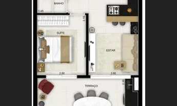 Imagem: Apartamento para aluguel possui 42 metros