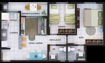 Imagem 5: Apartamento para venda com 57 metros quadrados com 2 quartos em Turu - São Luís - MA
