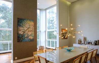 Imagem 3: Apartamento Mobiliado vista para o Parque Burle Marx com living pé direito duplo, 4 suites