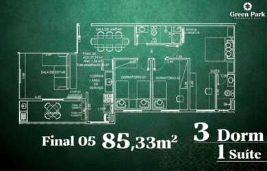 Imagem 4: COTAS Apartamento 2 dormitórios suíte e varanda no Parque Industrial