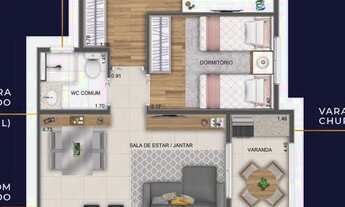Imagem 14: Apartamento à Venda na Zona Sul, 2 Dormitórios (suíte) + Varanda Gourmet - Entrada Parcela