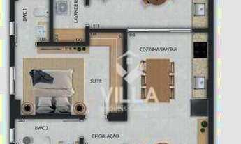 Imagem 2: Apartamento com 2 dormitórios à venda, 88 m² por R$ 495.708,00 - Bairro Coqueiral - Cascav