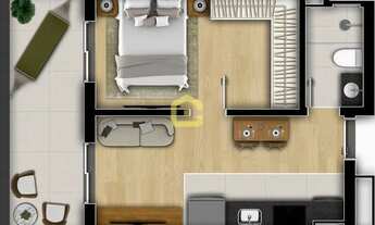 Imagem 2: Apartamento à venda 2 Quartos 1 Suite 1 Vaga 61.61M² Bacacheri Curitiba - PR