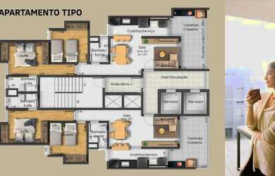Imagem 4: Apartamento 2 quartos sendo 1 suíte a venda no Bairro Alto dos Passos em Juiz de Fora
