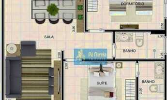 Imagem 2: Apartamento com 2 dormitórios à venda, 80 m² por R$ 340.000 - Aviação - Praia Grande/SP