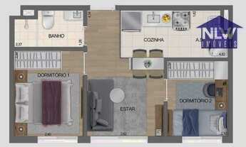 Imagem 2: Apartamento com 2 dormitórios à venda, 35 m² por R$ 225.417,00 - Conjunto Residencial José