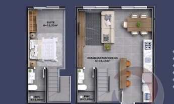 Imagem 4: Duplex para venda possui 56 metros quadrados com 1 quarto em Ribeirão da Ilha - Florianópo