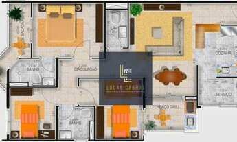 Imagem 3: Apartamento com 3 dormitórios à venda, 82 m² por R$ 647.499,00 - Jardim - Santo André/SP