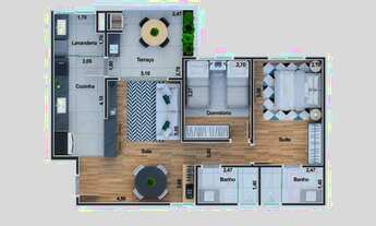 Imagem 2: 2 dormitórios na Jaboticabeiras