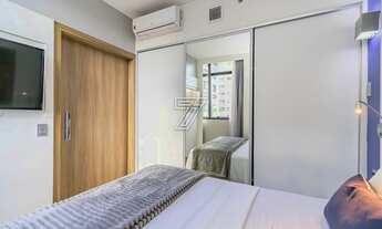 Imagem 2: FLAT (com quarto separado) mobiliado e decorado, andar alto, face oeste, Batel, com 36m² p