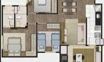 Imagem 3: Apto com 81 m2 com 3 dormitórios, 1 sendo suíte, com terraço gourmet e 2 vagas (Lazer Com