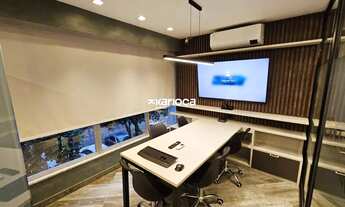 Imagem 2: Sala Comercial Mobiliada de 65m² com 3 Banheiros, Sala de Reunião de Vidro, Copa e Vaga