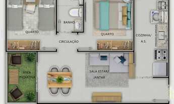 Imagem 7: APARTAMENTO 2 QUARTOS UBERABA CONDOMÍNIO CLUBE