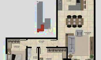 Imagem: Apartamento com 2 dormitórios sendo 1 suíte