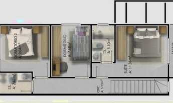 Imagem 6: Sobrado para Venda em Palhoça, São Sebastião, 3 dormitórios, 1 suíte, 2 banheiros, 2 vagas