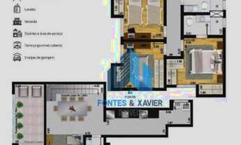 Imagem 7: Cobertura com 3 quartos (1 suíte) à venda, 147 m² por R$ 693.000 - Santa Catarina - Juiz d