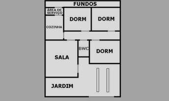 Imagem 2: Residência com 3 quartos para alugar por R$ 1500.00, 63.00 m2 - GUAIRA - CURITIBA/PR