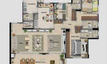 Imagem 2: Edifício Residencial Cedro 168 metros quadrados com 3 suítes em Vila do Golf - Ribeirão Pr