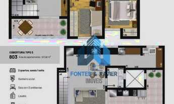 Imagem 5: Cobertura com 3 quartos (1 suíte) à venda, 147 m² por R$ 693.000 - Santa Catarina - Juiz d