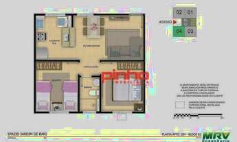 Imagem 3: Apartamento com 2 dormitórios à venda, 44 m² por R$ 88.672,00 - Adhemar Garcia - Joinville
