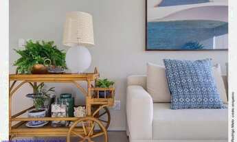 Imagem 6: Com um conceito moderno e ambientes amplos e climatizados esse apartamento mobiliado com q