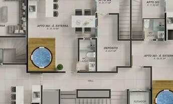 Imagem 7: Cobertura duplex para venda possui 105 metros quadrados com 3 quartos