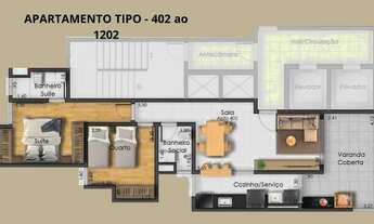 Imagem 5: Apartamento 2 quartos sendo 1 suíte a venda no Bairro Alto dos Passos em Juiz de Fora