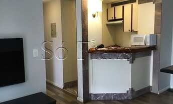 Imagem 5: Flat com 1 dormitório próximo da Avenida Faria Lima com quarto, sala, cozinha e banheiro