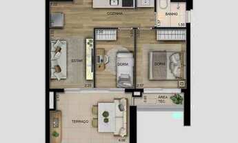 Imagem 2: Apartamento para venda com 59 metros quadrados com 2 quartos em Higienópolis - São Paulo