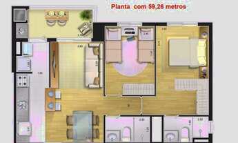 Imagem 6: Apartamento para venda tem 59 metros quadrados com 2 quartos em Campestre - Santo André