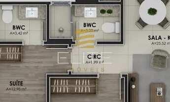 Imagem: Apartamento de 2 dormitórios sendo 1 suíte