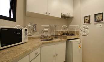 Imagem 4: Flat com excelente localização no Itaim Bibi e totalmente mobiliado para locação. Consulte