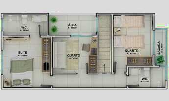 Imagem 3: Santa Rosa - Barra Mansa - Casa Duplex- 3 Quartos / 1 Suíte - 77M²