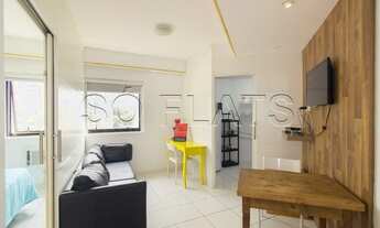 Imagem 1: Flat Tsue Bienal disponível locação com 26m², 1 dormitório e 1 vaga de garagem