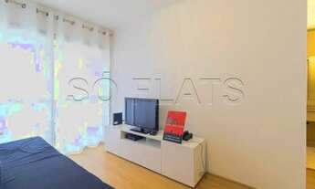 Imagem 3: Flat disponível para locação em Moema totalmente mobiliado com 1 dormitório e 1 vaga