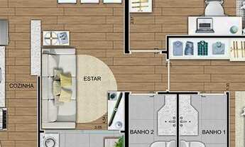 Imagem 7: Apartamento para venda possui 53 metros quadrados com 2 quartos
