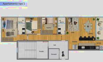 Imagem 4: APARTAMENTO 03 QTOS 01 SUÍTE 02 VGS NO BAIRRO DIAMANTE EM BELO HORIZONTE