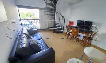 Imagem 2: Flat estilo duplex mobiliado com serviços, com 2 dormitórios disponível para locação