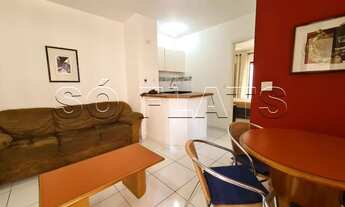 Imagem 6: Flat mobiliado, espaçoso com 1x dormitório em rua arborizada no coração de Moema. Sem buro