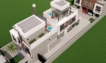 Imagem 2: Sobrado a venda possui 146 m2 com 3 quartos e 3 suites, no bairro Água Verde - Curitiba/Pr