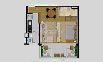 Imagem 5: Ap com 50 m2, 1 dorm, 1 vg, varanda e vista livre em prédio novo completo no Brooklin! Opo